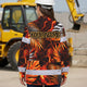 Hi Vis Hawaiian Long Sleeve Shirt Reflective Tape Orange Neon Leaves Hi-Vis Long Sleeve Shirt