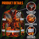 Hi Vis Hawaiian Long Sleeve Shirt Reflective Tape Orange Neon Leaves Hi-Vis Long Sleeve Shirt