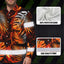 Hi Vis Hawaiian Long Sleeve Shirt Reflective Tape Orange Neon Leaves Hi-Vis Long Sleeve Shirt