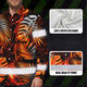 Hi Vis Hawaiian Long Sleeve Shirt Reflective Tape Orange Neon Leaves Hi-Vis Long Sleeve Shirt