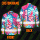 Hi Vis Hawaiian Long Sleeve Shirt Reflective Tape Pink Blue Flower Hi-Vis Long Sleeve Shirt