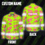 Hi Vis Hawaiian Long Sleeve Shirt Reflective Tape Pink Yellow Coconut Tree Hi-Vis Long Sleeve Shirt