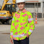 Hi Vis Hawaiian Long Sleeve Shirt Reflective Tape Pink Yellow Coconut Tree Hi-Vis Long Sleeve Shirt