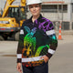 Hi Vis Hawaiian Long Sleeve Shirt Reflective Tape Rainbow Turtle Sea Hi-Vis Long Sleeve Shirt
