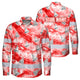 Hi Vis Hawaiian Long Sleeve Shirt Reflective Tape Red White Sea Boat Hi-Vis Long Sleeve Shirt