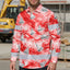 Hi Vis Hawaiian Long Sleeve Shirt Reflective Tape Red White Sea Boat Hi-Vis Long Sleeve Shirt
