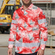 Hi Vis Hawaiian Long Sleeve Shirt Reflective Tape Red White Sea Boat Hi-Vis Long Sleeve Shirt