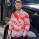 Hi Vis Hawaiian Long Sleeve Shirt Reflective Tape Red White Sea Boat Hi-Vis Long Sleeve Shirt