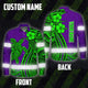 Hi Vis Hawaiian Long Sleeve Shirt Reflective Tape Violet Green Neon Polynesian Hi-Vis Long Sleeve Shirt