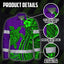 Hi Vis Hawaiian Long Sleeve Shirt Reflective Tape Violet Green Neon Polynesian Hi-Vis Long Sleeve Shirt