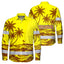 Hi Vis Hawaiian Long Sleeve Shirt Reflective Tape Yellow Neon Coconut Tree Hi-Vis Long Sleeve Shirt
