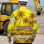 Hi Vis Hawaiian Long Sleeve Shirt Reflective Tape Yellow Neon Coconut Tree Hi-Vis Long Sleeve Shirt