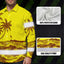 Hi Vis Hawaiian Long Sleeve Shirt Reflective Tape Yellow Neon Coconut Tree Hi-Vis Long Sleeve Shirt