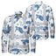 Hi Vis Hawaiian Long Sleeve Shirt Reflective Tapes Blue Flowers Turtle 2 Hi-Vis Long Sleeve Shirt
