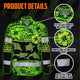Hi Vis Hawaiian Long Sleeve Shirt Reflective Tapes Green Neon Hi-Vis Long Sleeve Shirt