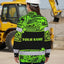 Hi Vis Hawaiian Long Sleeve Shirt Reflective Tapes Green Neon Hi-Vis Long Sleeve Shirt