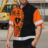 Hi Vis Hawaiian Shirt American Flag Neon Purple Reflective High Visibility Custom Name Safety Workwear