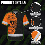 Hi Vis Hawaiian Shirt American Flag Neon Purple Reflective High Visibility Custom Name Safety Workwear