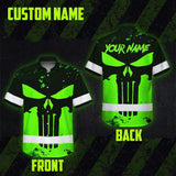 Hi Vis Hawaiian Shirt Green Neon  - Personalized Safety Workwear For Skull Lover, Cyclists, Runners