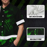 Hi Vis Hawaiian Shirt Reflective Black Skull Custom Name Safety Workwear For Skull Lover