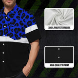 Hi Vis Hawaiian Shirt Reflective Blue Leopard Custom Name Safety Workwear For Workers, Truckers, Operators
