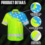 Blue Neon American Flag Hi-Vis Hawaiian Shirt