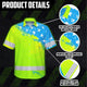 Blue Neon American Flag Hi-Vis Hawaiian Shirt