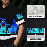 Hi Vis Hawaiian Shirt Reflective Blue Skull Custom Name Safety Workwear