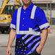 Blue US Flag Paint Hi-Vis Hawaiian Shirt
