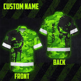 Hi Vis Hawaiian Shirt Reflective Camo And Skull Custom Name Safety Workwear For Runners, Cyclists, Skull Lover