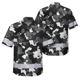 Hi Vis Hawaiian Shirt Reflective Camo Fishing Outdoor Safety For Fisherman, Workers, Runners, Cyclists