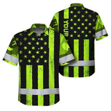 Hi Vis Hawaiian Shirt Reflective Camo Flag Safety Workwear