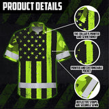 Hi Vis Hawaiian Shirt Reflective Camo Flag Safety Workwear