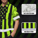 Hi Vis Hawaiian Shirt Reflective Camo Flag Safety Workwear