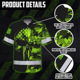 Hi Vis Hawaiian Shirt Reflective Camo Skull US Flag Safety Workwear