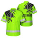 Featuring Green Scratch US Flag And Personalized Name For Patriotism Hi-Vis Hawaiian Shirt