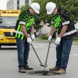 Hi Vis Hawaiian Shirt Reflective Fishing Green Neon Custom Name Safety Workwear For Fishing Lovers Workers, Runners, Cyclists, Trucker, Operator, Patriotic