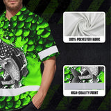 Hi Vis Hawaiian Shirt Reflective Fishing Green Neon Custom Name Safety Workwear For Fishing Lovers Workers, Runners, Cyclists, Trucker, Operator, Patriotic