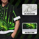 Hi Vis Hawaiian Shirt Reflective Fishing US Flag Custom Name Safety Workwear For Fishing Lovers Workers, Runners, Cyclists, Trucker, Operator, Patriotic