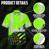 Hi Vis Hawaiian Shirt Reflective Flag Custom Name Safety