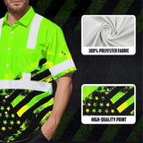 Hi Vis Hawaiian Shirt Reflective Flag Custom Name Safety