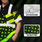 Hi Vis Hawaiian Shirt Reflective Gradient USA Flag Safety Workwear