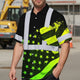 Gradient USA Flag Hi-Vis Hawaiian Shirt