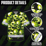Hi Vis Hawaiian Shirt Reflective Green Neon Skull Custom Name
