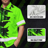 Hi Vis Hawaiian Shirt Reflective Green Neon Skull US Flag Scratch Custom Name Safety