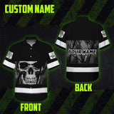 Hi Vis Hawaiian Shirt Reflective Grey Skull Custom Name Safety Workwear