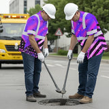 Hi Vis Hawaiian Shirt Reflective Hologram US Flag Paint Safety Workwear For Worker