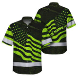 Hi Vis Hawaiian Shirt Reflective Independence USA Flag Safety Workwear