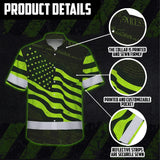 Hi Vis Hawaiian Shirt Reflective Independence USA Flag Safety Workwear