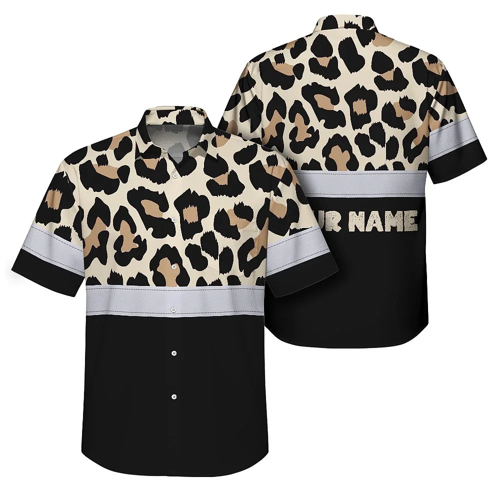 Hi Vis Hawaiian Shirt Reflective Leopard Safety For Workers, Runners, Cyclists